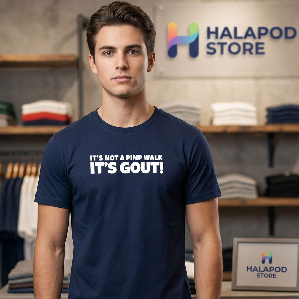 Funny Pimp Walk Gout Humor Shirt 2026 Old Man Medical Graphic Fan Apparel