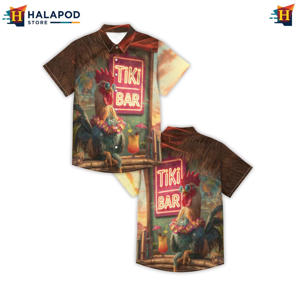 Funny Tiki Mens Retro Aloha Aloha Shirt Graphic Summer Vacation Outfit