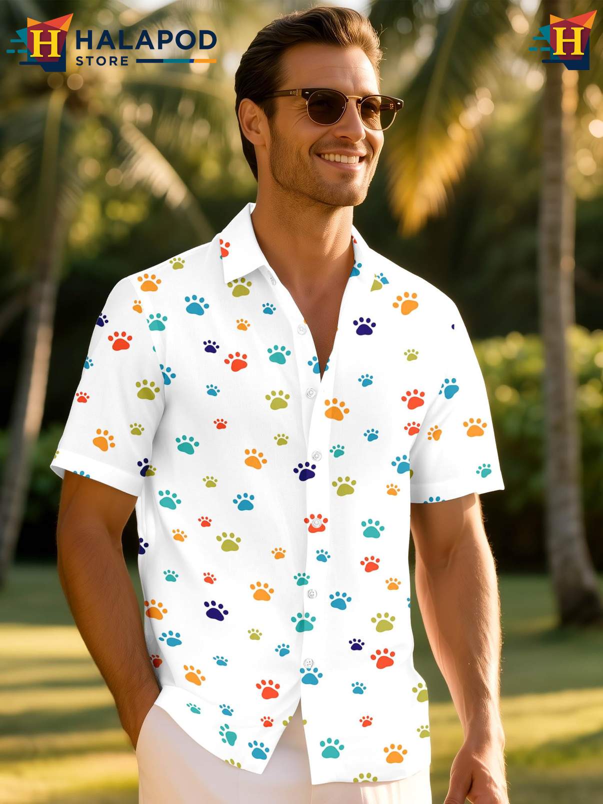 Funny Tropical Shirt Mens Novelty Crazy Graphic Button Down Summer Beachwear
