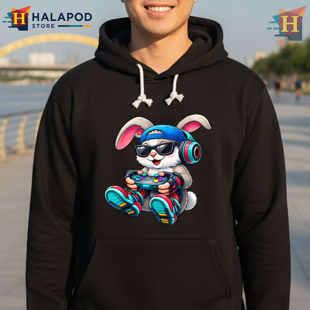 Gamer Bunny Easter Graphic Easter Shirts For Boys Video Game Fans