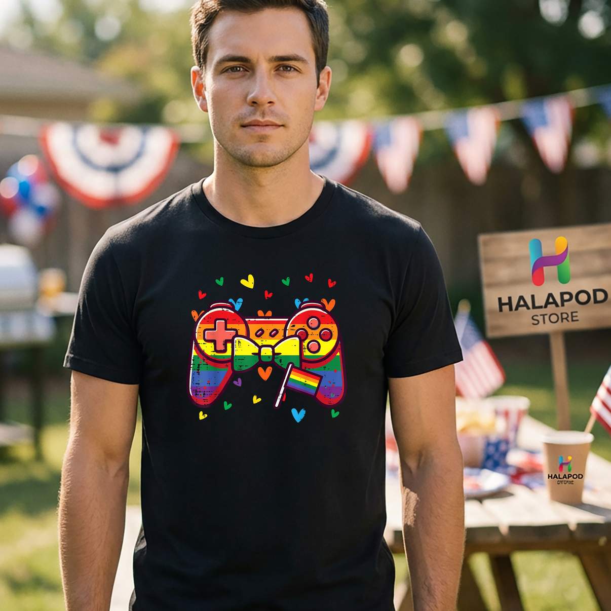Gamer LGBTQ Ally Rainbow Tee Shirt Gay Pride Month Boys Kids Teen Graphic For Men