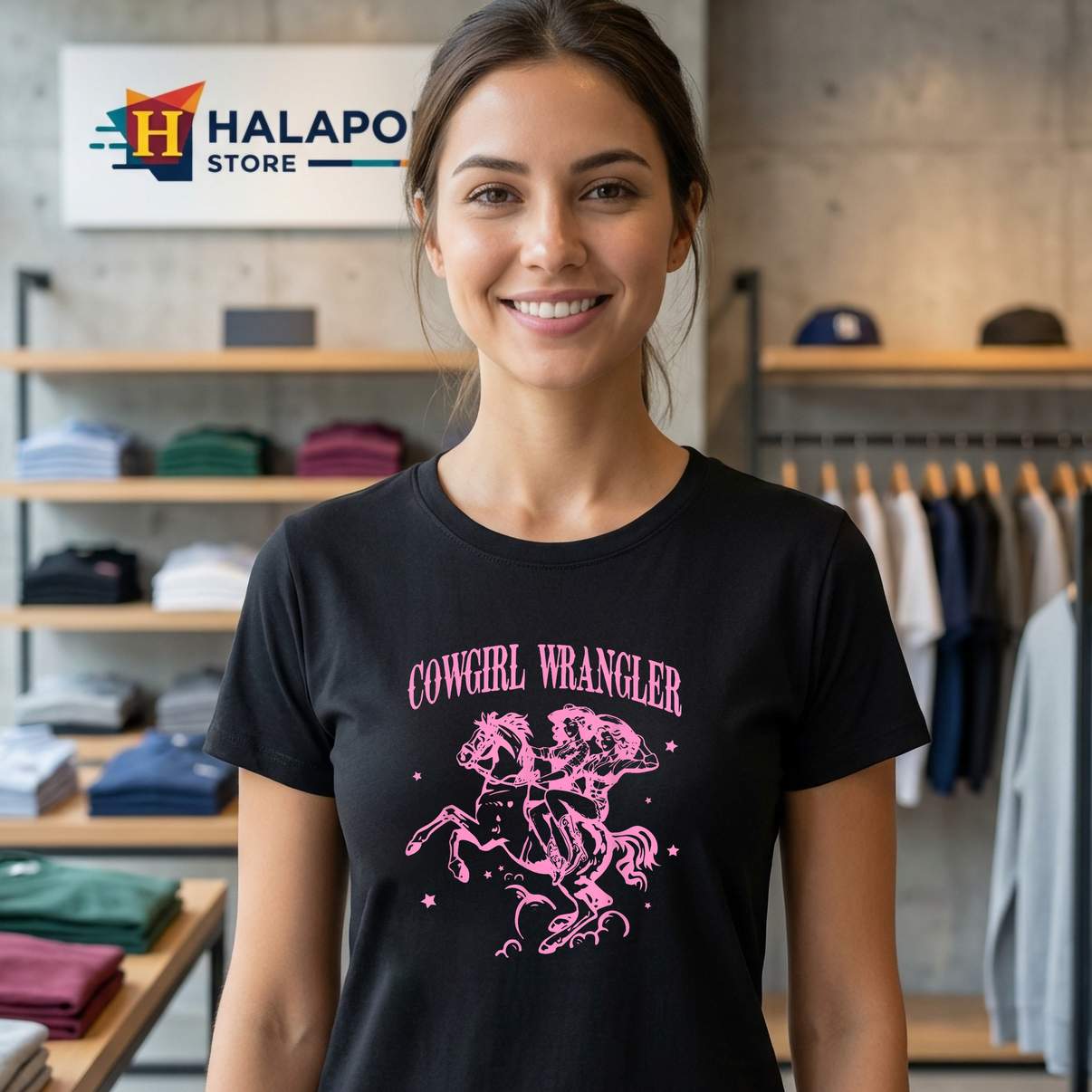 Gay Cowgirl Wrangler Tee Shirt Western Subtle Lesbian Sapphic Queer Graphic Women