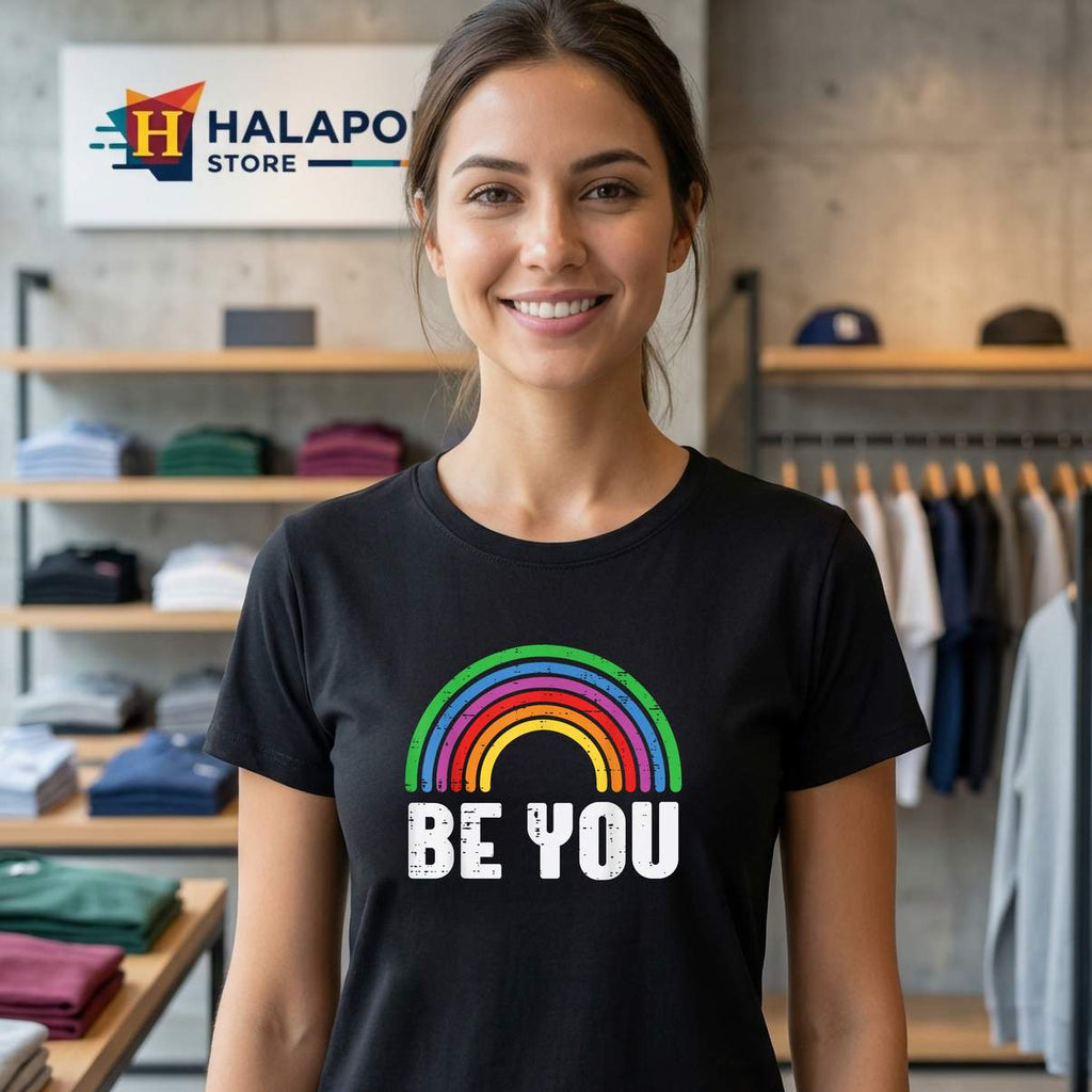 Gay Pride Month Be You Shirt Rainbow LGBTQ Ally Funny Meme Graphic Design Men