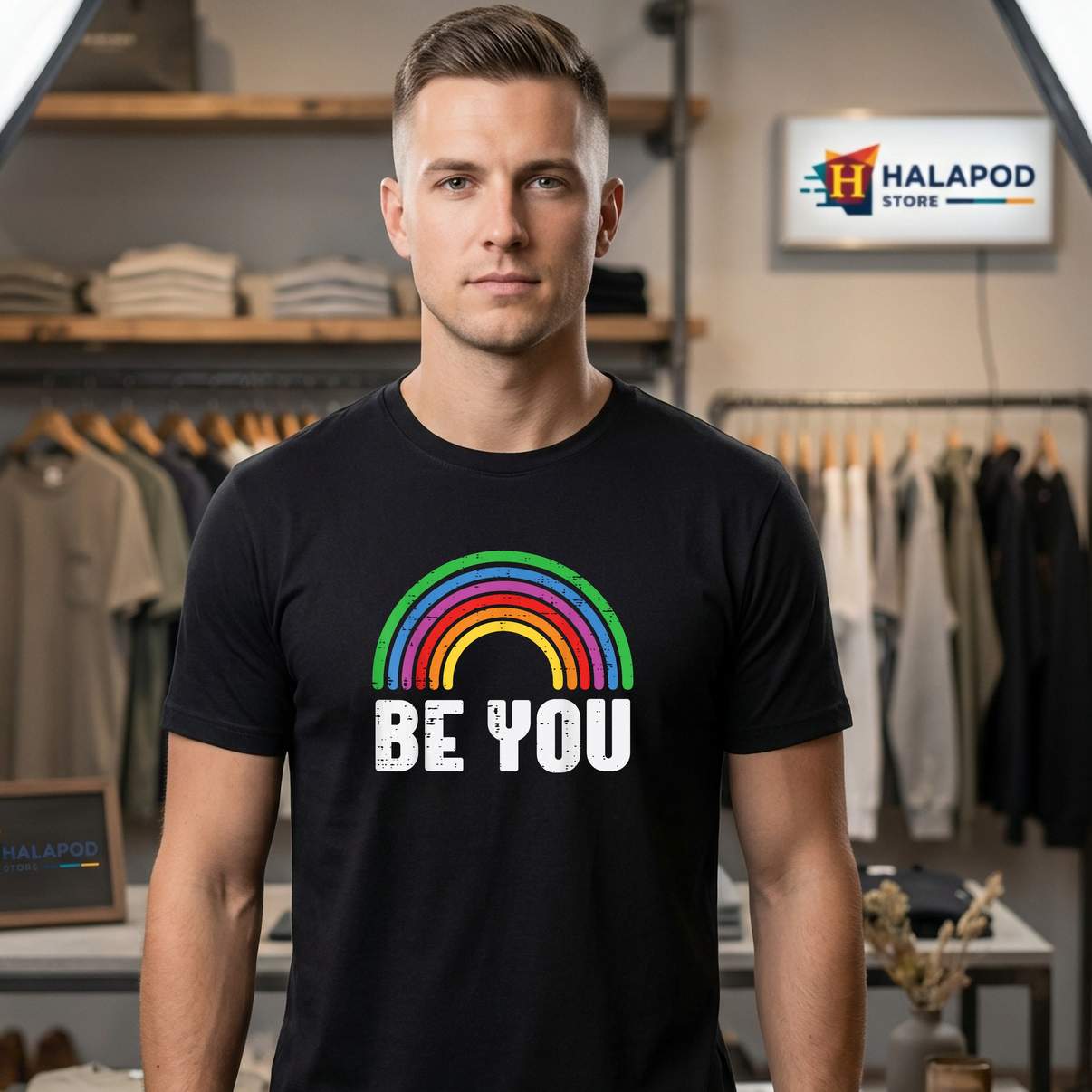 Gay Pride Month Be You Tee Shirt Rainbow LGBTQ Ally Funny Meme Graphic Design Men