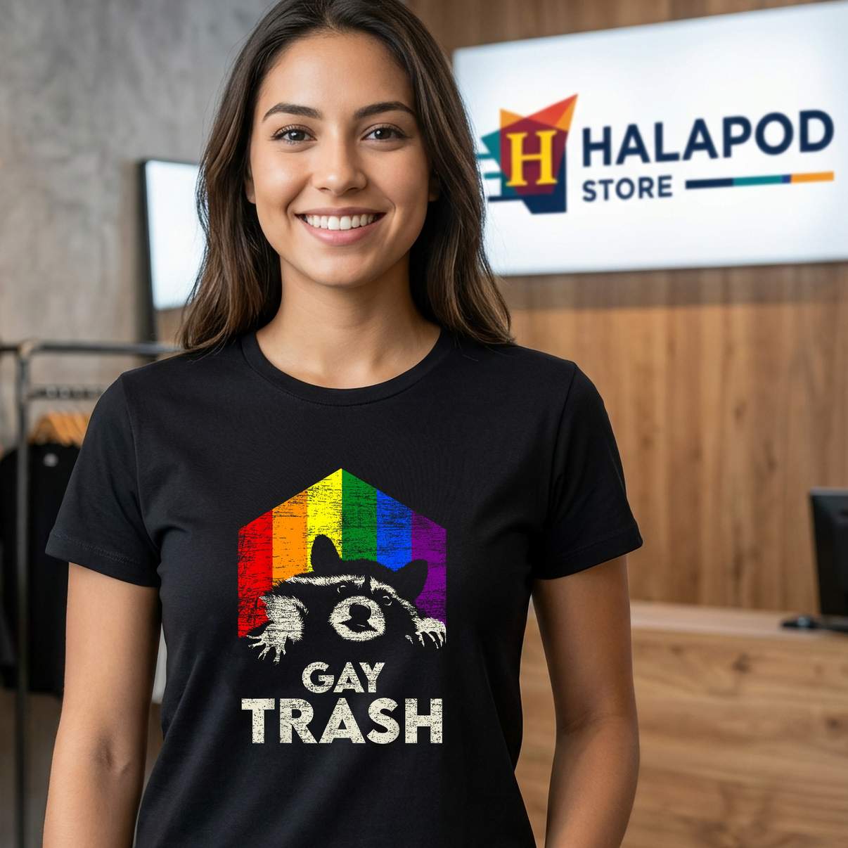 Gay Trash Raccoon LGBT Shirt Rainbow Gay Pride Month Vintage Graphic For Mens
