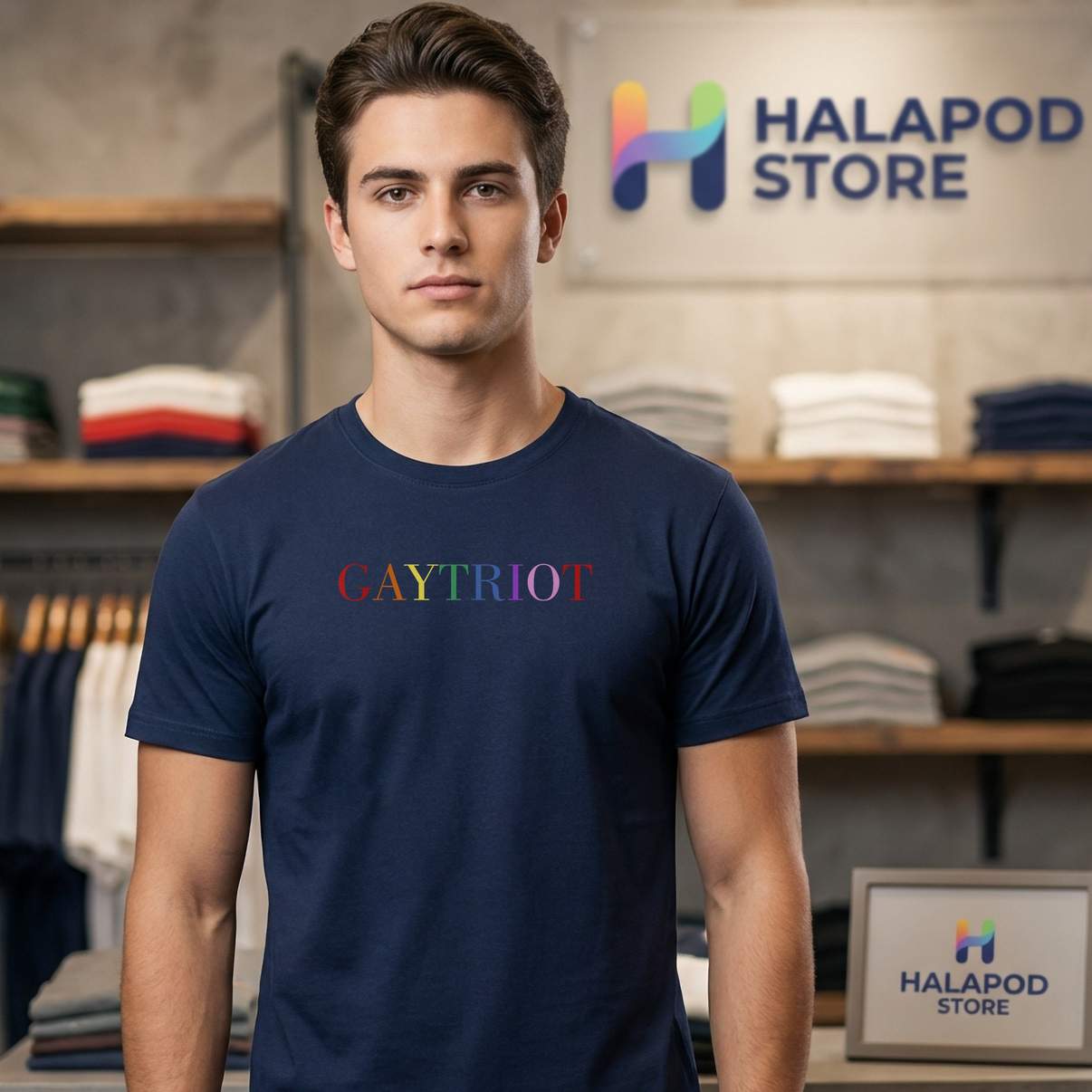 Gaytriot 2025 LGBTQ Pride T-Shirt Patriotic Rainbow American Flag Graphic Mens