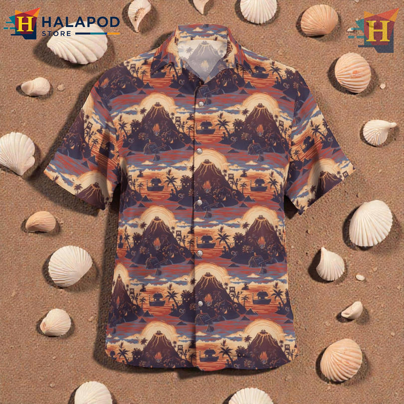 Ginger Island Resort Vacation Art On Mens Funny Hawaiian Shirt Relaxed Fit