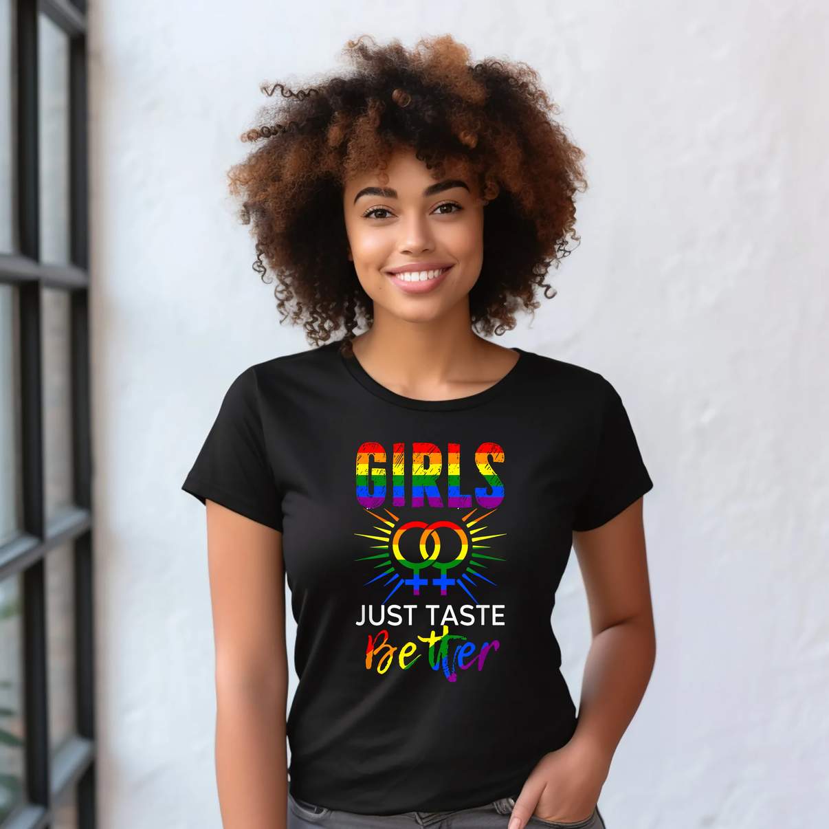 Girls Just Taste Better Tee Shirt Funny LGBTQ Pride Meme Graphic Design For Mens