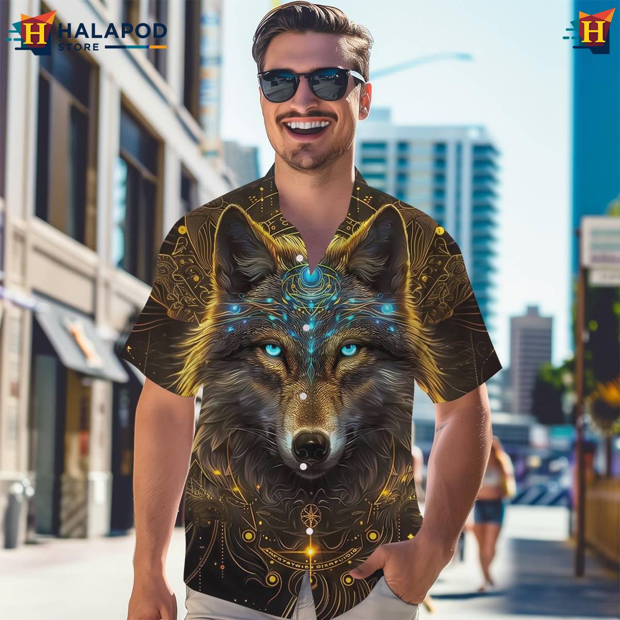 Gold Wolf Tropical Tropical Shirt Mens Short Sleeve Floral Button Down Mens