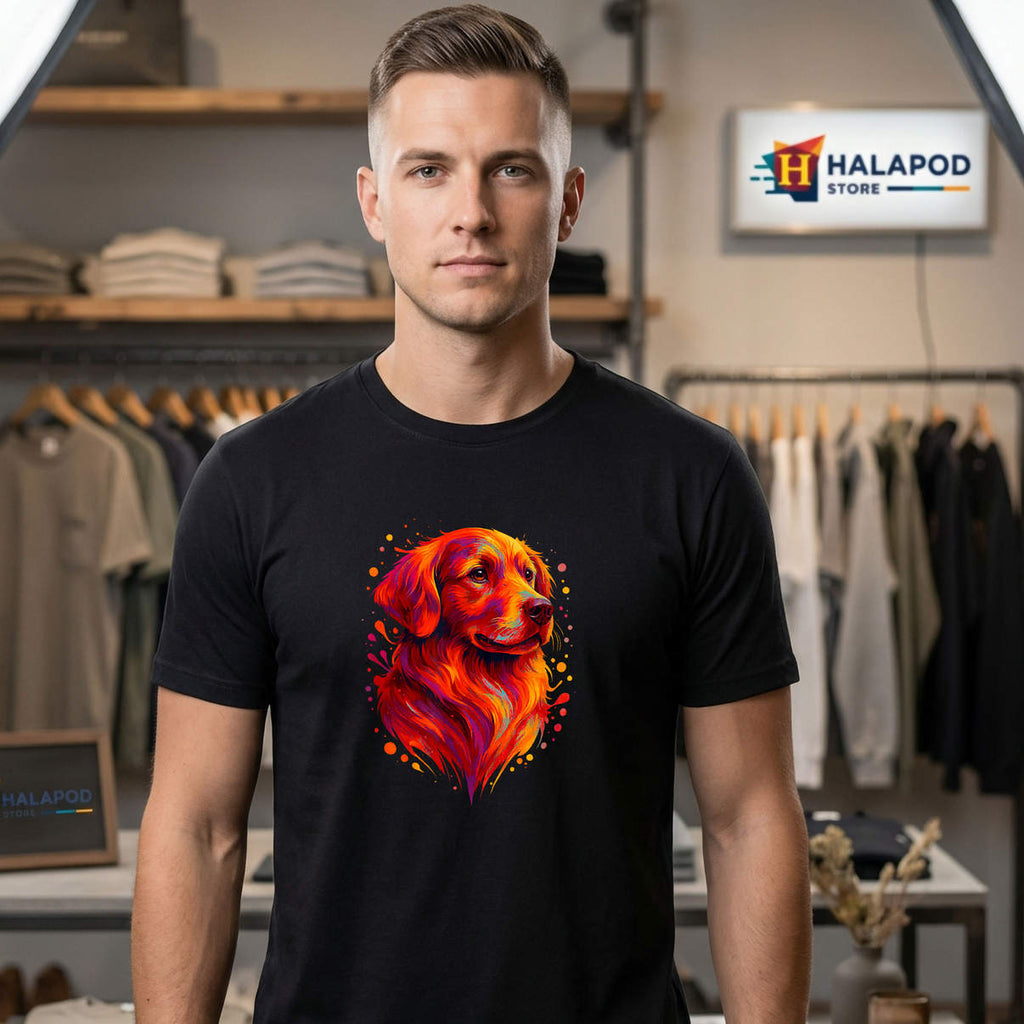Golden Retriever Art Shirt Dog Portrait For Owners Graphic Novelty Casual