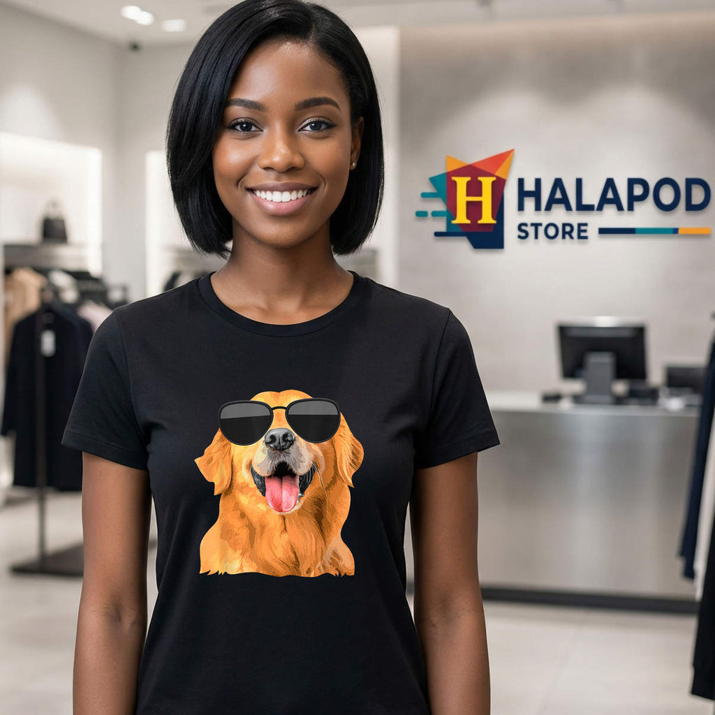 Golden Retriever Design Dog Lover Shirt Funny Cute Puppy Casual Graphic Mens
