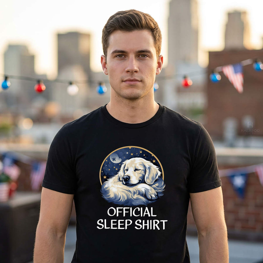 Golden Retriever Pajama Shirt Official Sleep Nightshirt Casual Graphic Mens