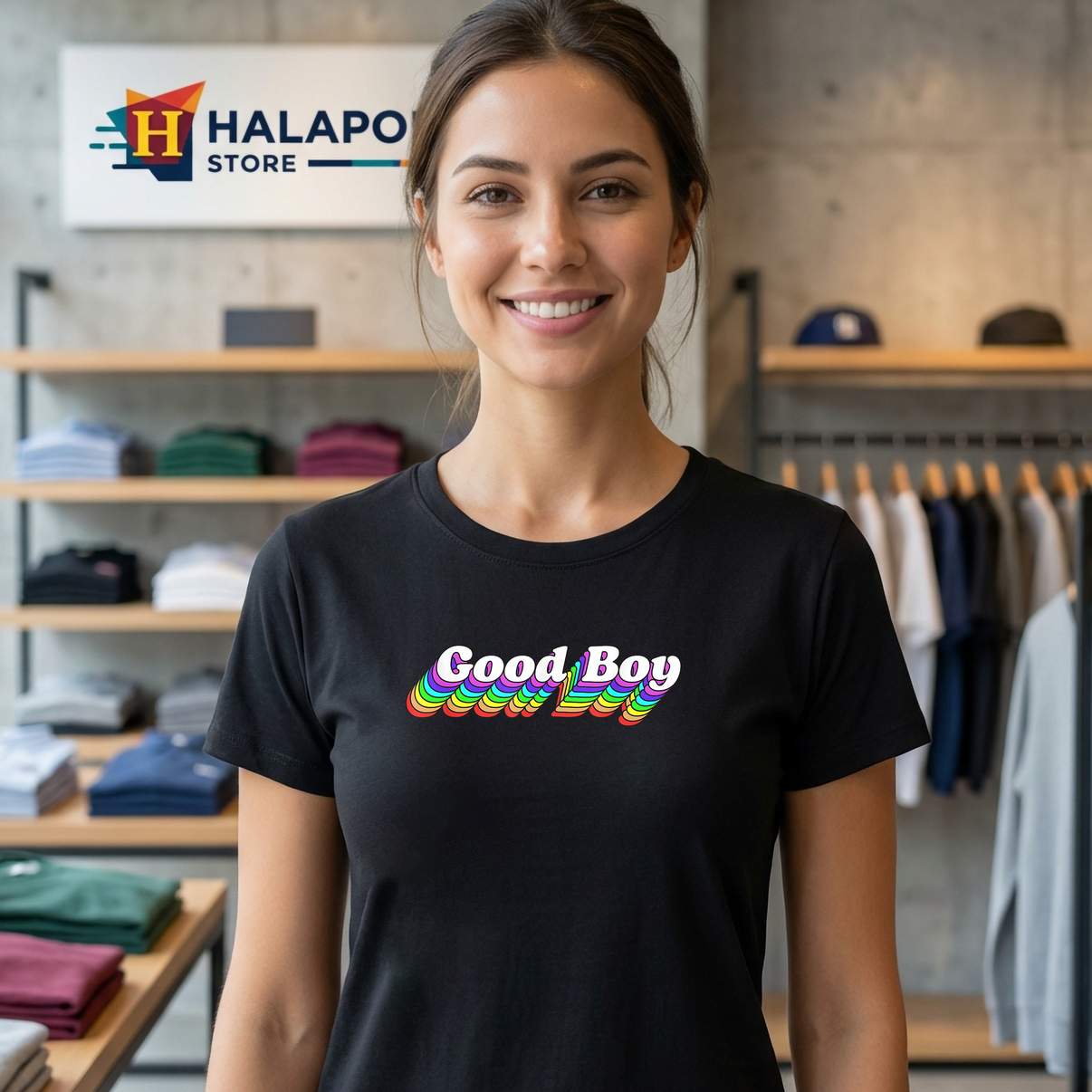Good Boy Gay Retro LGBTQ Shirt Rainbow Pride Month Funny Graphic Design Mens