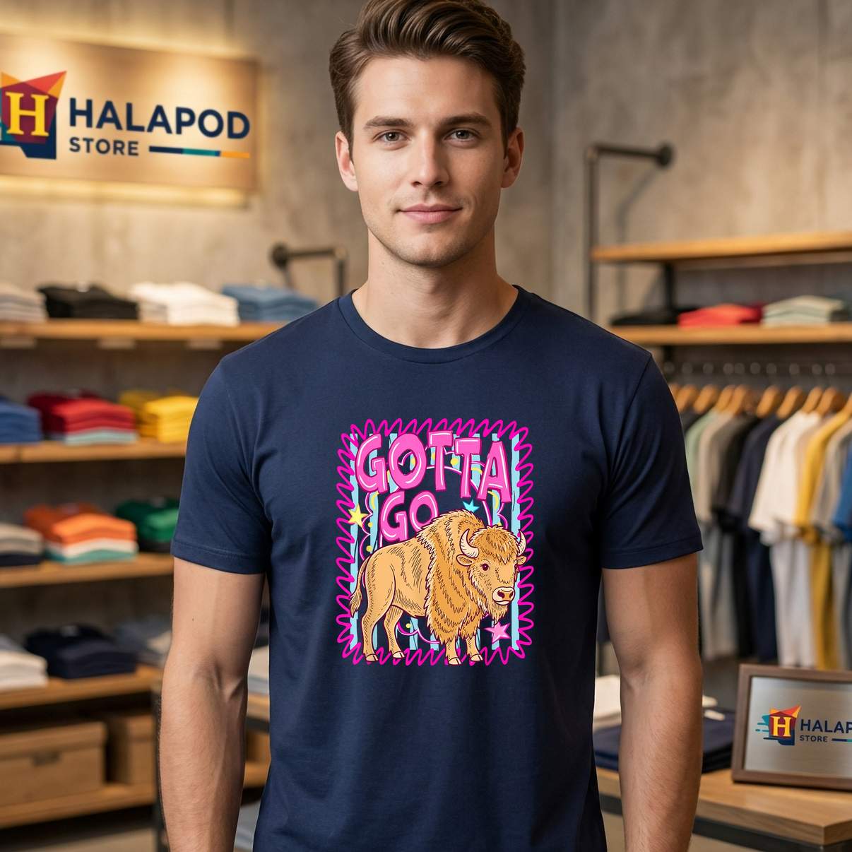 Gotta Go Buffalo Rodeo Vibes Tee Shirt Funny Western Bison Graphic For Men