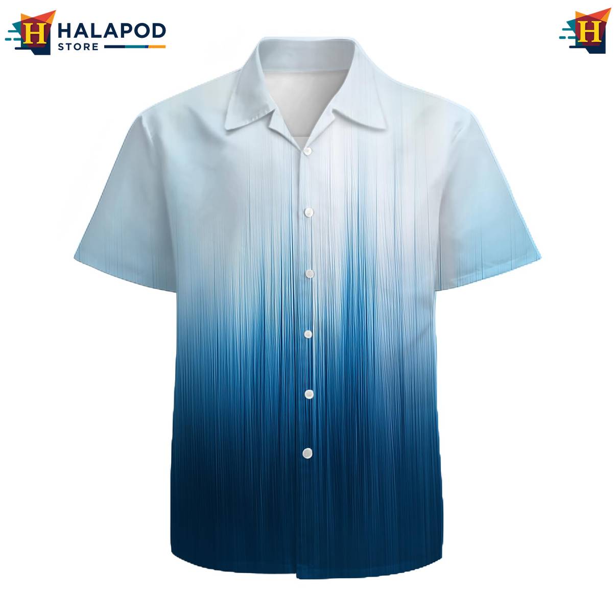 Gradient Color Tropical Hawaiian Shirt Mens Short Sleeve Floral Button Down
