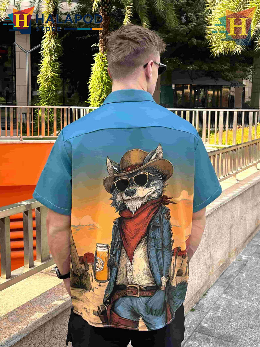 Graphic Raccoon Hawaiian Shirt Funny Novelty Tropical Casual Beach Mens Shirt