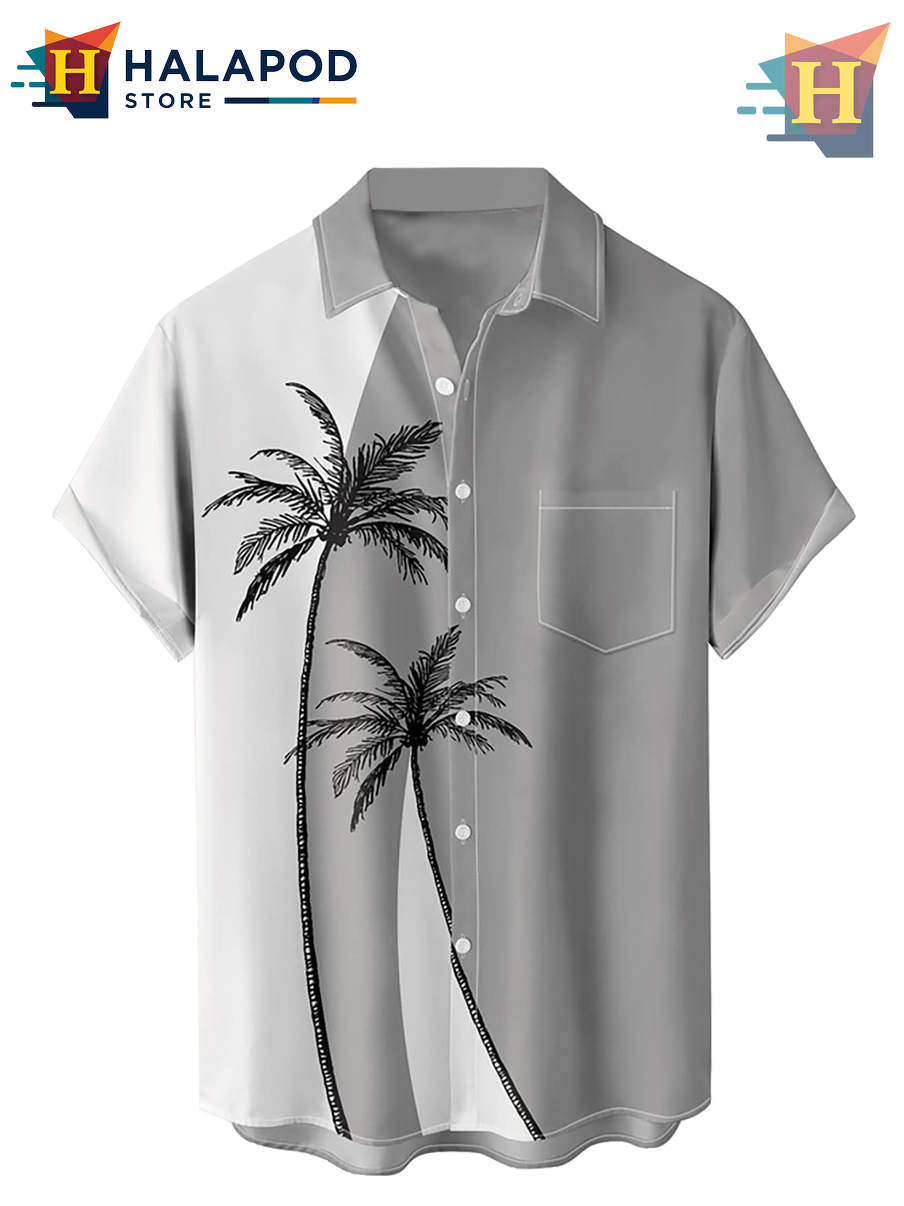 Grey Tree Tropical Hawaiian Shirt 2026 Holiday Casual Beach Men Fan Apparel