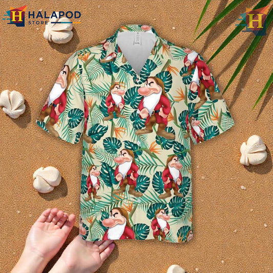 Grumpy Face Humor Graphic Styled In Cool Hawaiian Shirt Fun Summer Wear