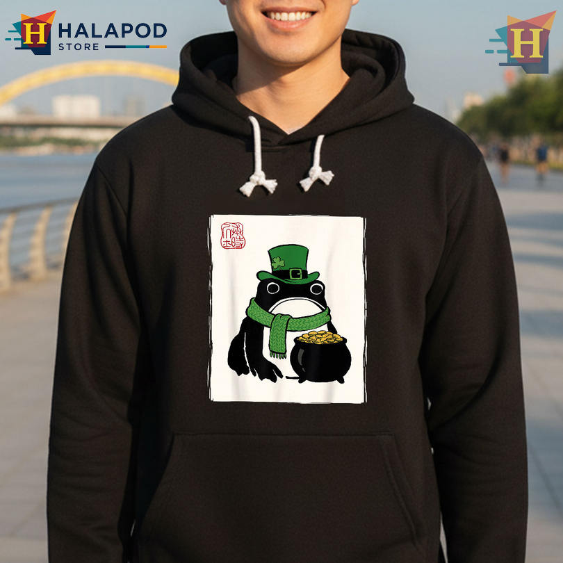 Grumpy Frog Japanese Meme Humor Cute St Patrick Day Shirts