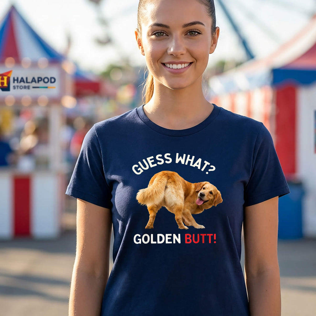 Guess What Golden Butt Shirt Funny Golden Retriever Dog Gifts Graphic Mens