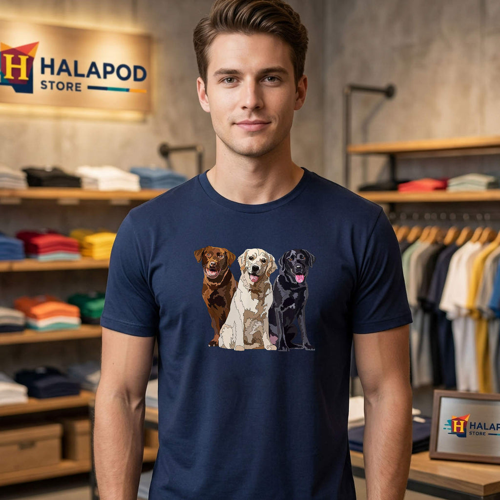 Happy Labrador Retriever Dog Lover Shirt Golden Black Brown Chocolate Graphic