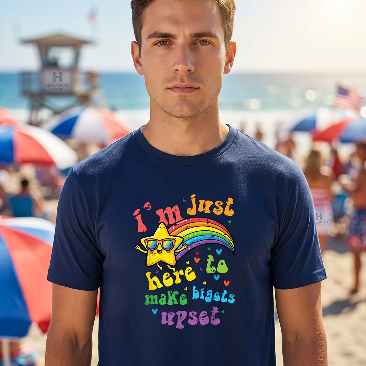 Here To Make Bigots Upset Tee Shirt Funny Gay Pride LGBTQ Meme Graphic For Womens