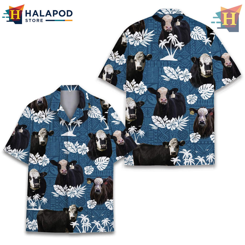 Hereford Cow Summer Hawaiian Shirt 2026 Tropical Beach Casual Mens Fan Apparel