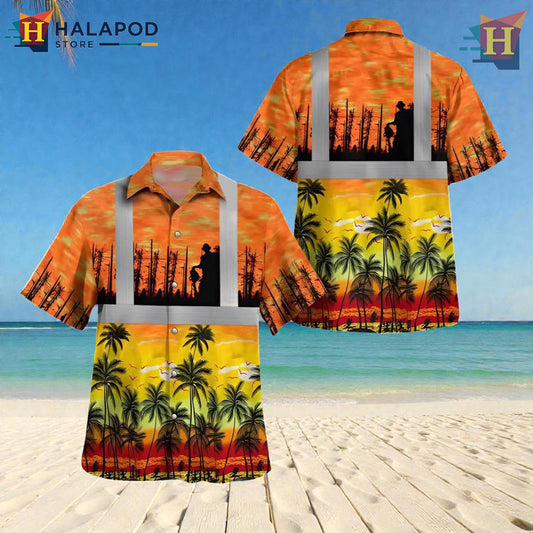 High Visibility Safety Inspired Look With Matching Hawaiian Shirt Modern Edge