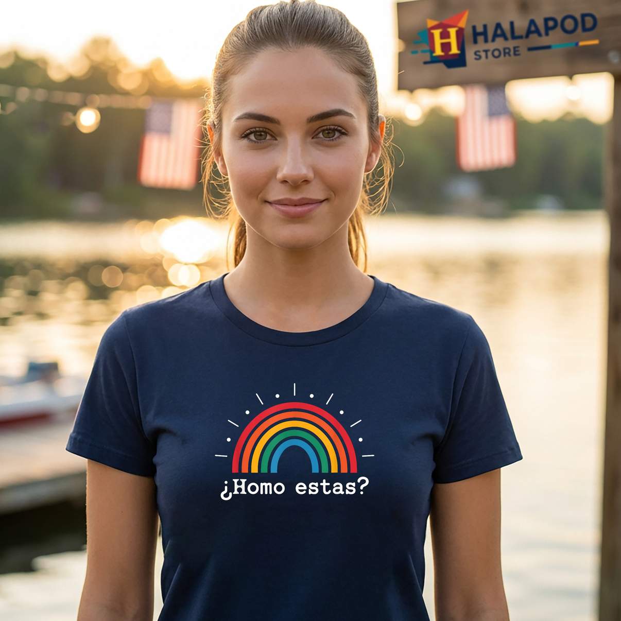 Homo Estas LGBTQ Spanish TShirt Funny Hispanic Pride Meme Graphic Design Mens
