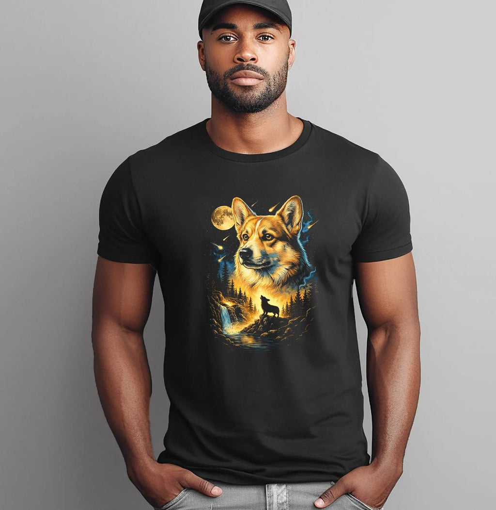 Howling To The Moon Corgi Shirt Vintage 90s Funny Dog Graphic For Mens