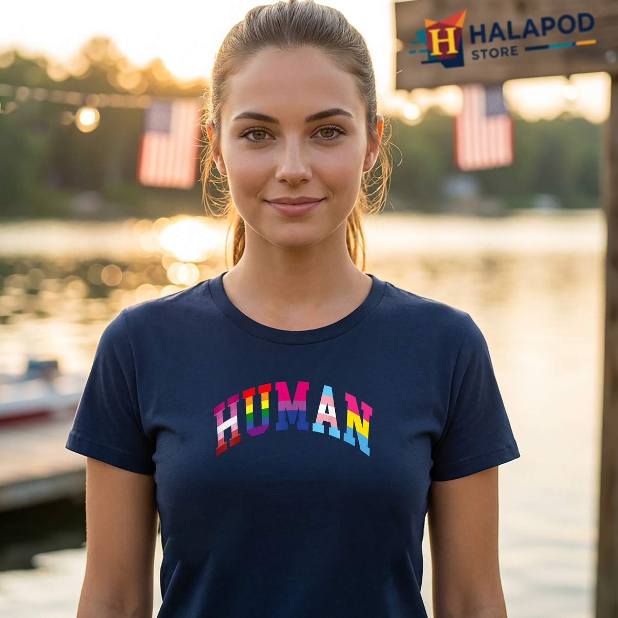 Human Pride Month LGBT Tee Shirt Gay Rainbow Equality Trans Rights Graphic Women