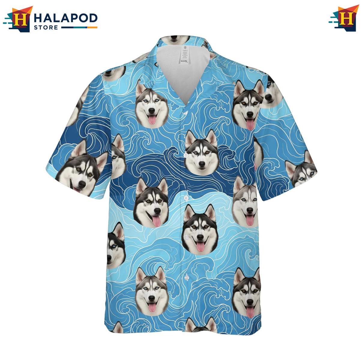 Husky Dog Lovers Tropical Aloha Shirt Short Sleeve Button Down For Mens