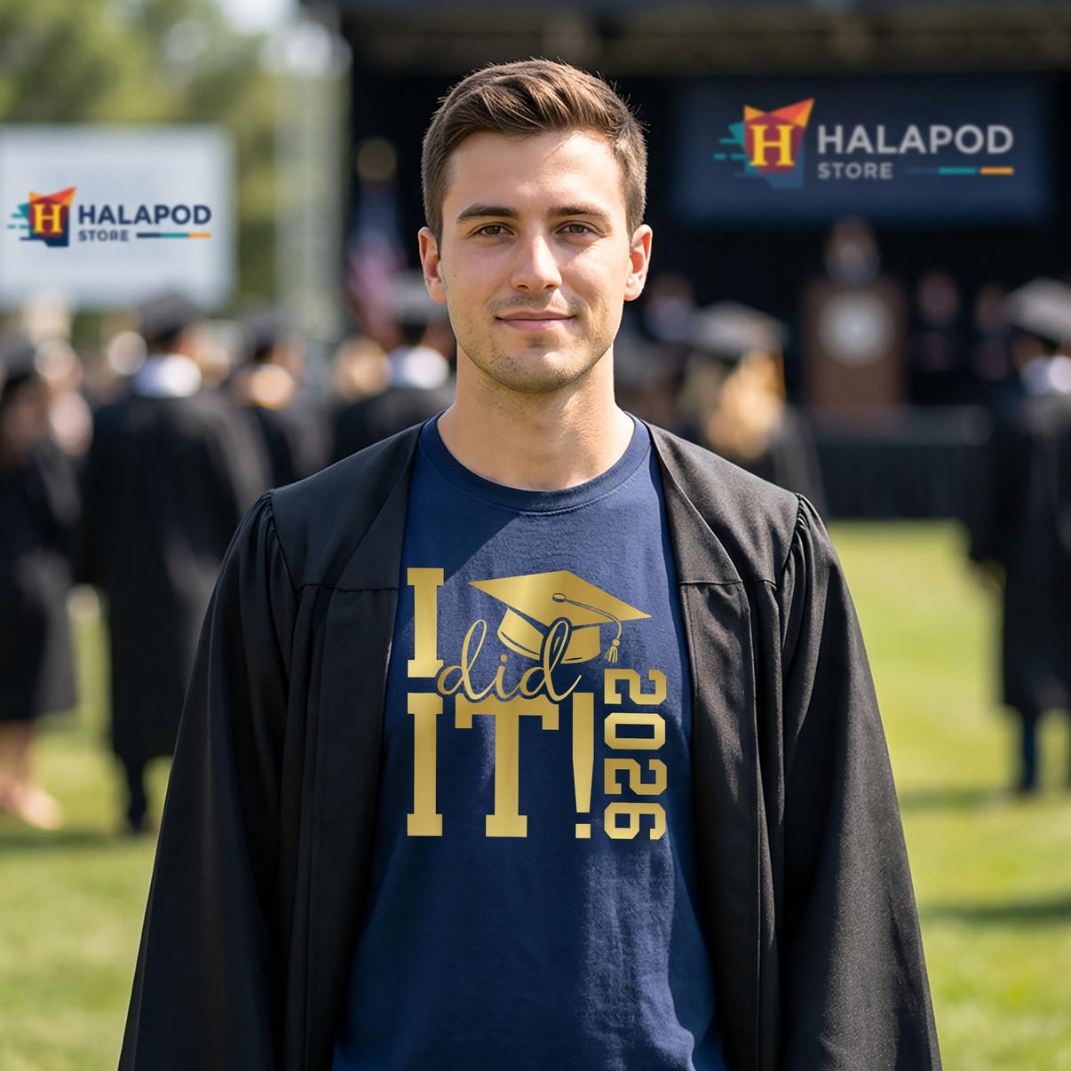 I Did It Graduate For Class Tee 2026 Graduation Senior Funny Fan Apparel