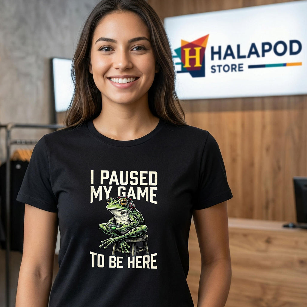 I Paused My Game To Be Here Shirt 2026 Funny Gamer Frog Gift Graphic Apparel