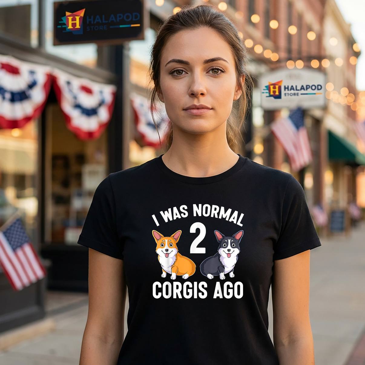 I Was Normal 2 Corgis Ago Fan Tee Shirt Funny Dog Lover Graphic Apparel Mens