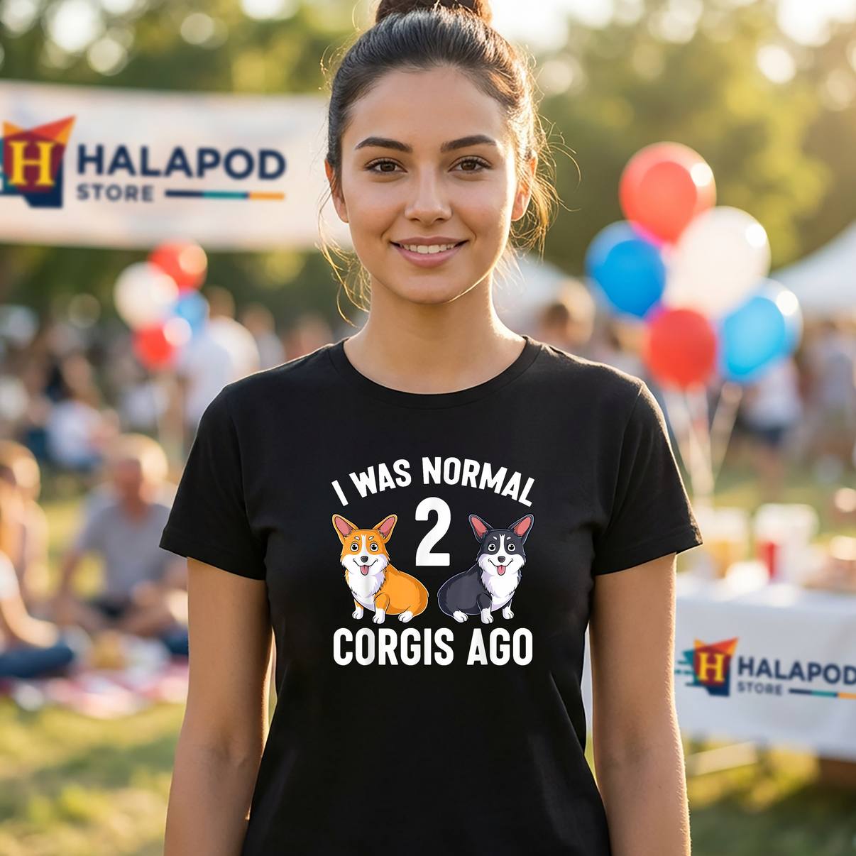 I Was Normal 2 Corgis Ago Fan TShirt Funny Dog Lover Graphic Apparel Mens