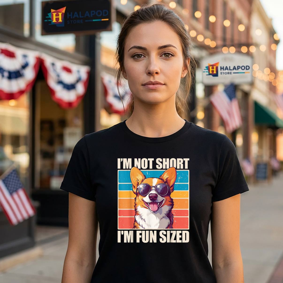 Im Not Short Im Fun Sized T-Shirt Corgi Dog Lover Funny Graphic Apparel Men