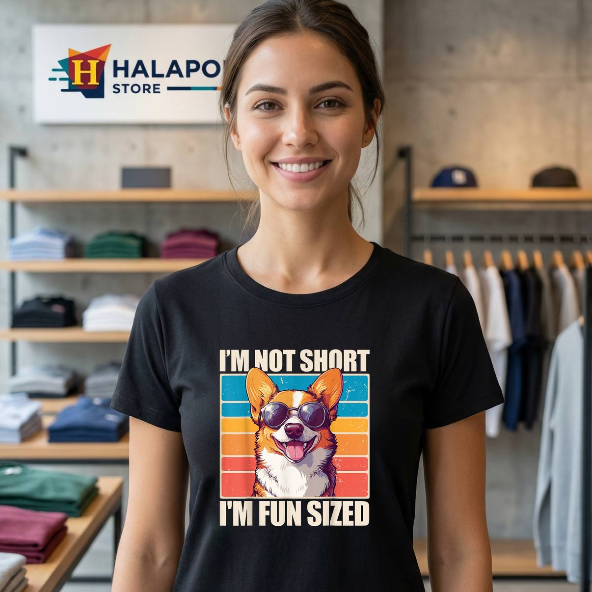 Im Not Short Im Fun Sized TShirt Corgi Dog Lover Funny Graphic Apparel Men