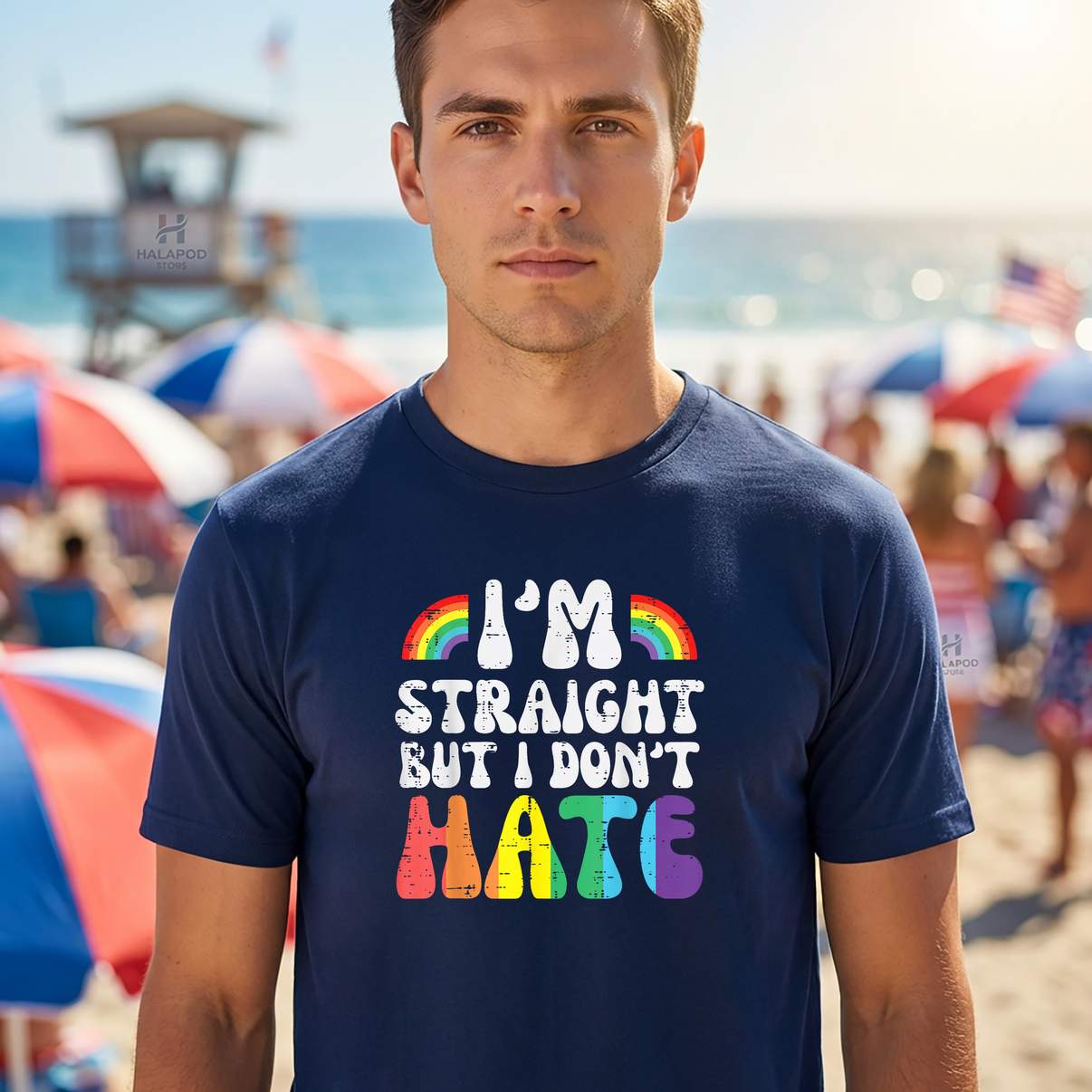 Im Straight But I Dont LGBT T-Shirt Hate LGBTQ Gay Pride Ally Graphic For Womens