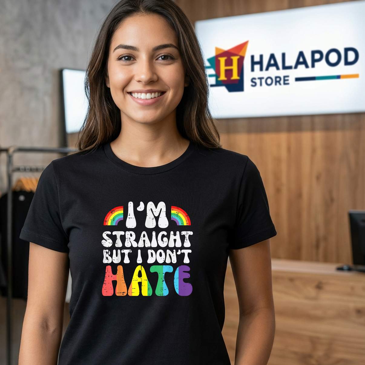 Im Straight But I Dont LGBT TShirt Hate LGBTQ Gay Pride Ally Graphic For Womens