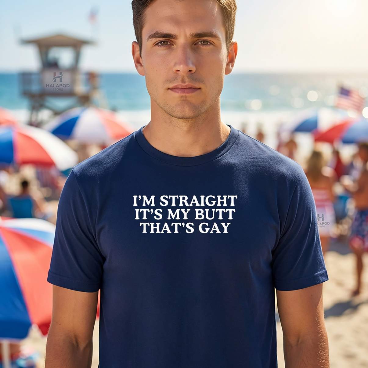 Im Straight Its My Butt T-Shirt Thats Gay Unhinged LGBTQ Meme Graphic For Mens