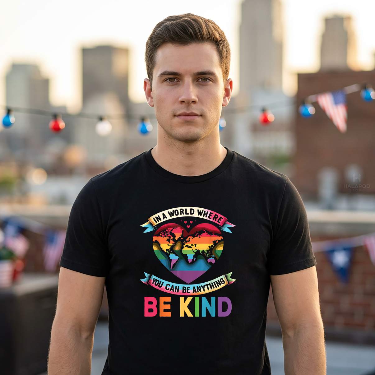 In A World Where You Can TShirt Be Anything Be Kind Gay Pride Ally Graphic Men
