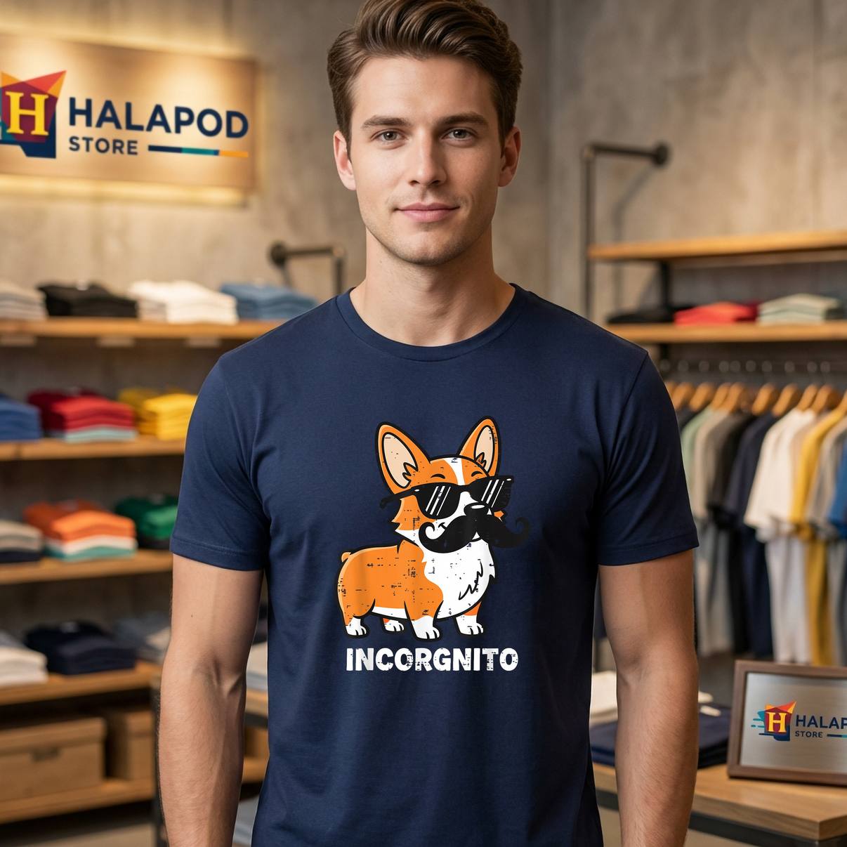 Incorgnito Funny Corgi Humor Tee Shirt In Disguise Dog Graphic Apparel Mens
