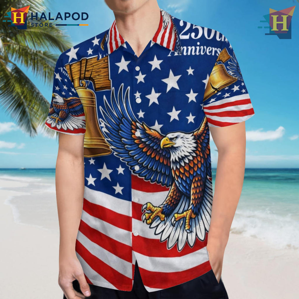 Independence American Art Print Hawaiian Shirt 2026 Patriotic Fan Apparel
