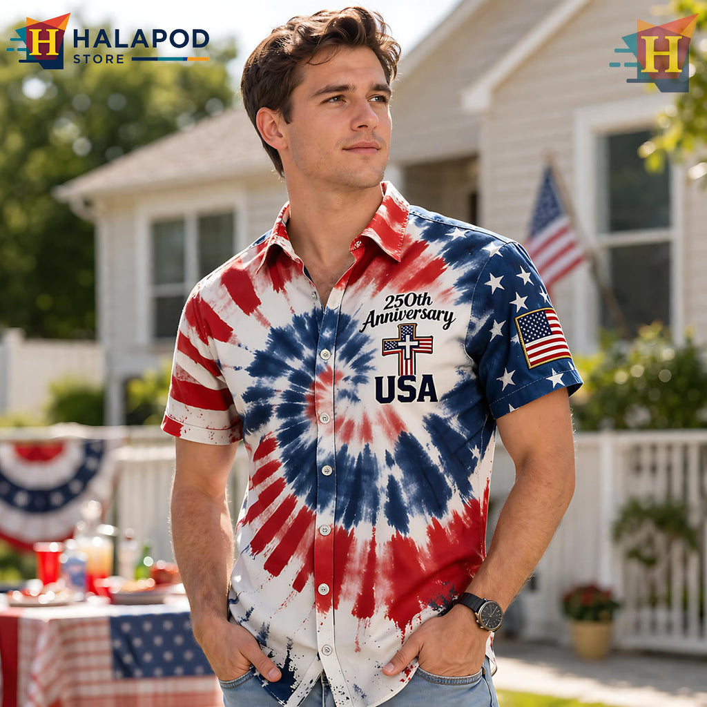 Independence Patriotic American Flag Hawaiian Shirt 2026 Anniversary Apparel