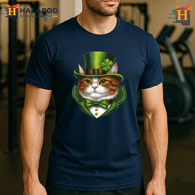 Irish Cat Catricks Day Kitty Lover Graphic Green St Patrick's Day Shirts