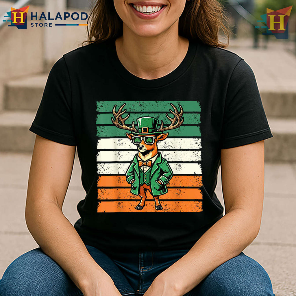 Irish Elk Shamrock Funny Saint Patrick's Day Shirts