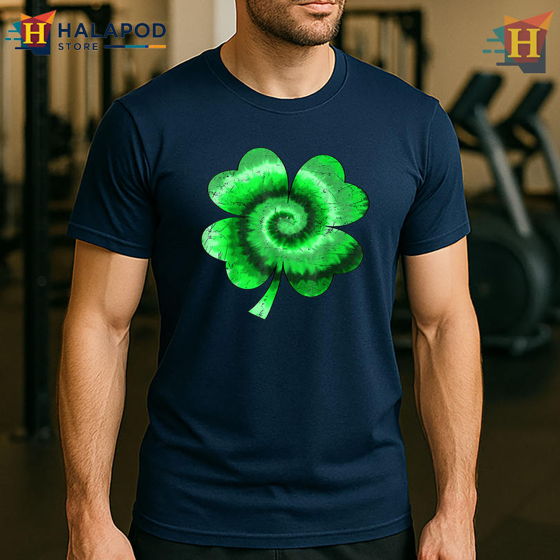 Irish Shamrock Tie Dye Go Lucky Gift Green St Patricks Day Shirt