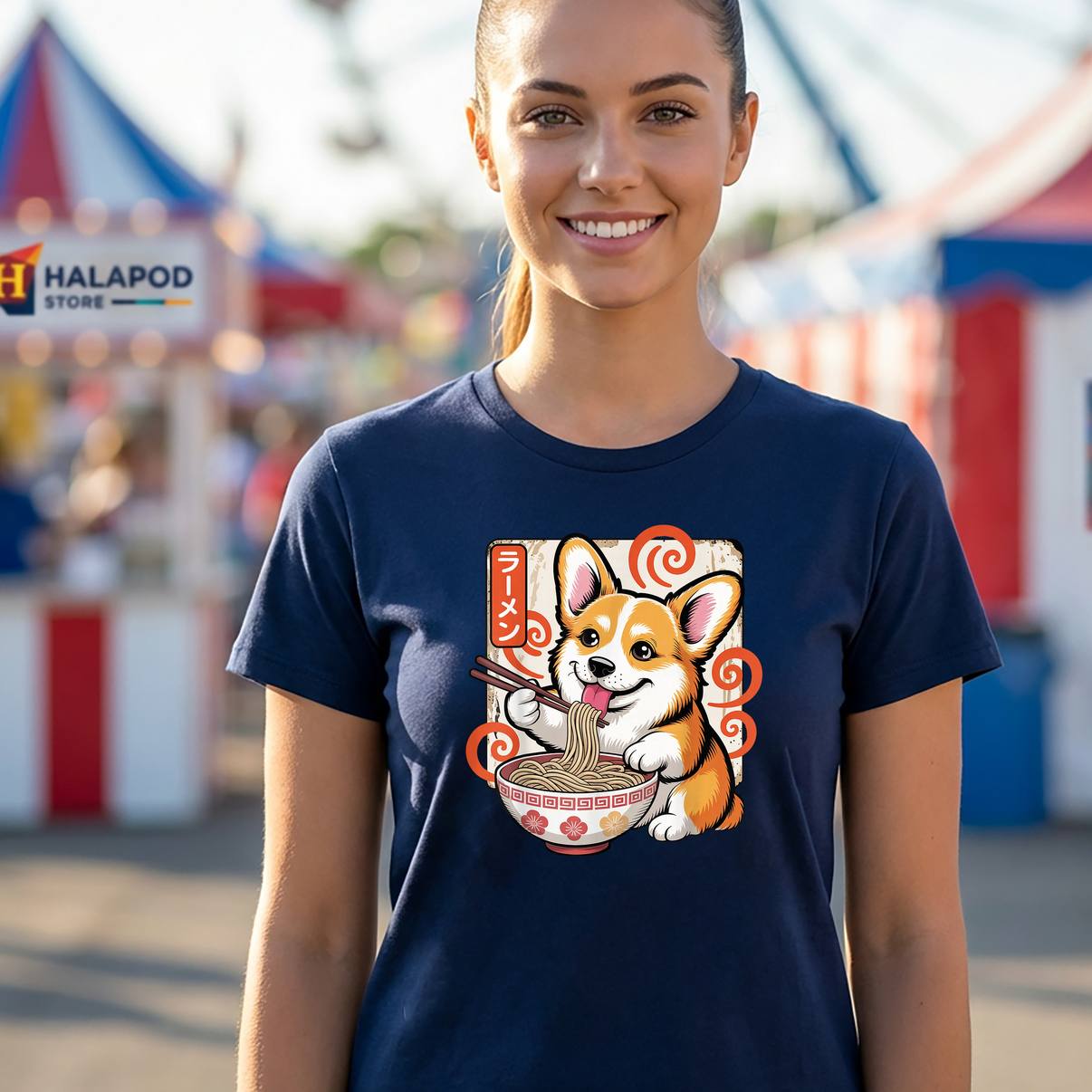 Japanese Japan Ramen Corgi T-Shirt Owner Dog Trainer Kawaii Graphic Mens