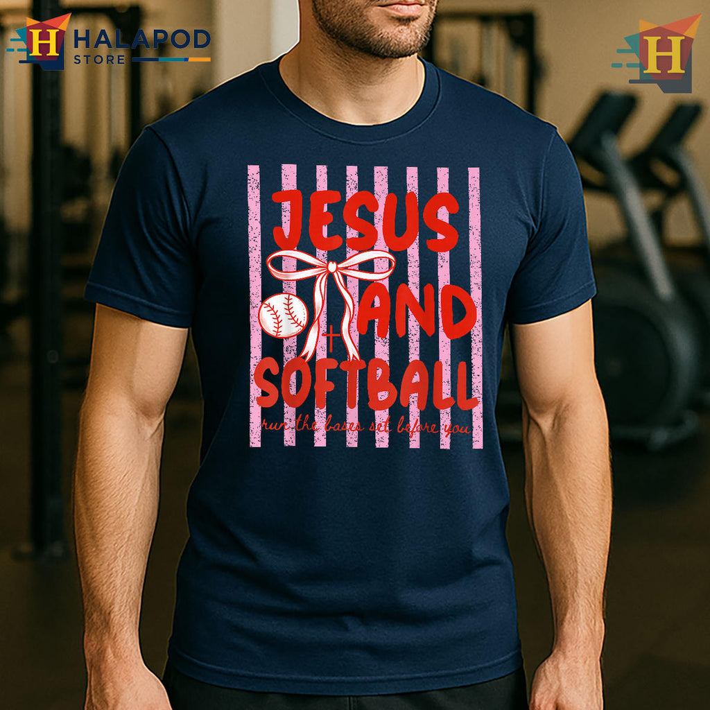 Jesus And Softball Coquette Shirt Game Day Mom Mothers Day